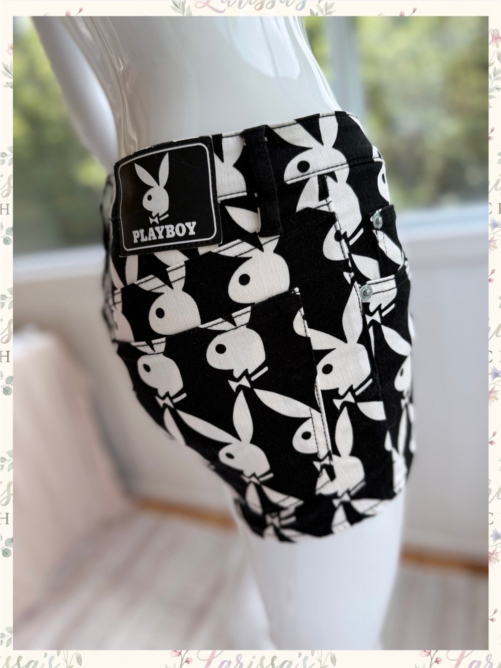 Hysteric Glamour x Playboy | Vintage 2012 Monogram Denim Shorts | JP S (XXS) - Picture 2 of 16